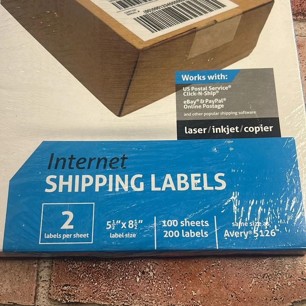 Best Print Internet Shipping Labels 200 Labels 5.5” X 8.5” New